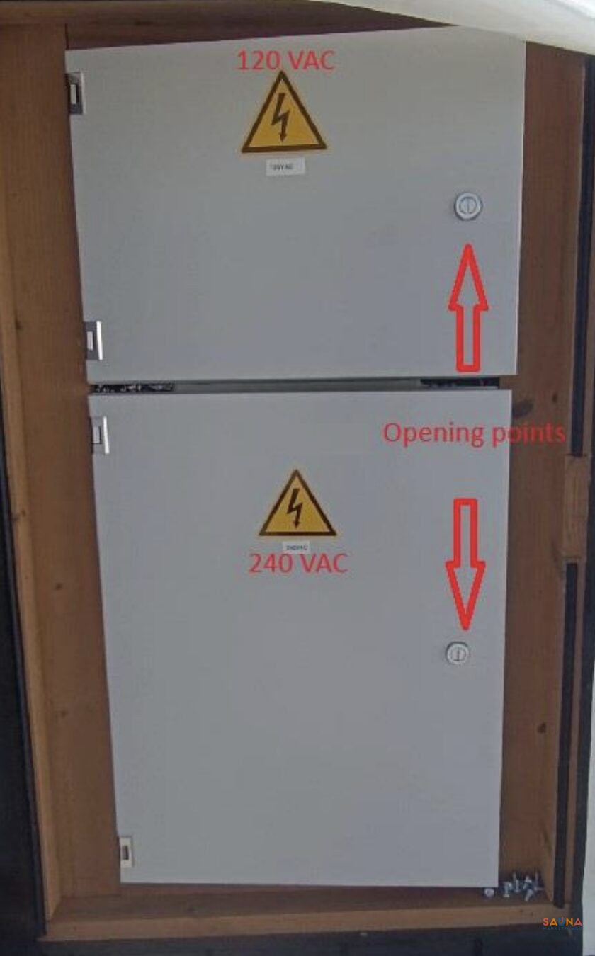 Saunum Aircube 3 Details On Electrical Panel With 240 And 120V